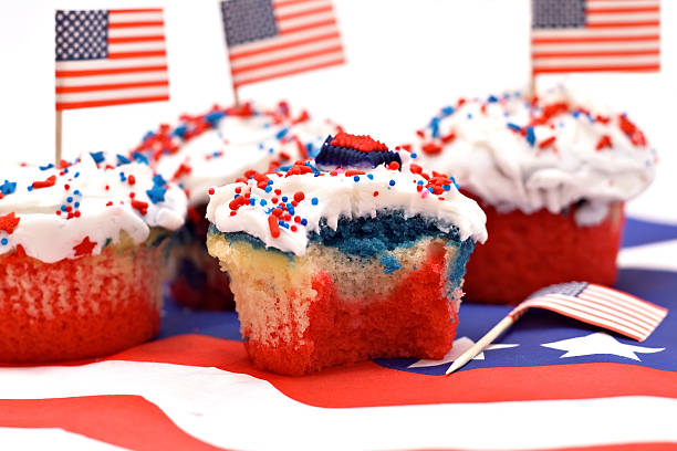 Patriotic Holiday Cupcake stock photo