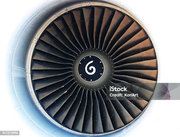Foto de Turbina Sobre Fundo Branco Com Spin Direção Símbolo e mais fotos de stock de Aviação Geral