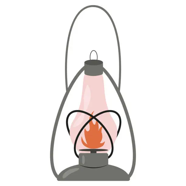 Vector illustration of kerosene lantern