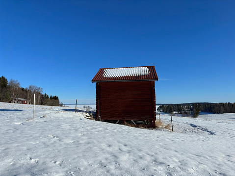 Winter landscape of north Sweden