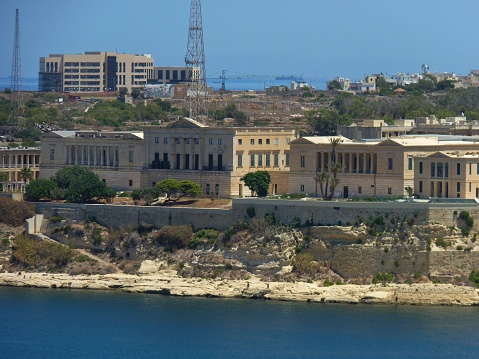 Panoramic view of Vittoriosa (Malta) seen from the capital Valletta