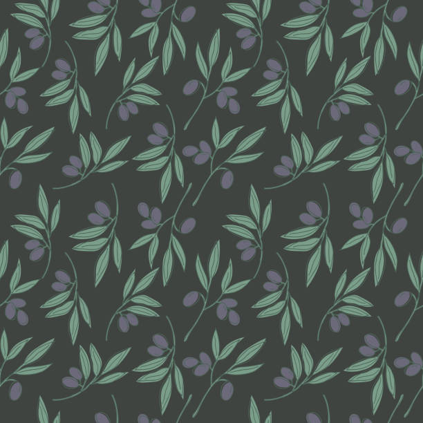 Seamless repeating pattern with olive branches, floral motif. Cute ornament with olives.Pattern for textile, wrapping paper and packaging design. Seamless repeating pattern with olive branches, floral motif. Cute ornament with olives.Pattern for textile, wrapping paper and packaging design. Vector tissue box pattern stock illustrations