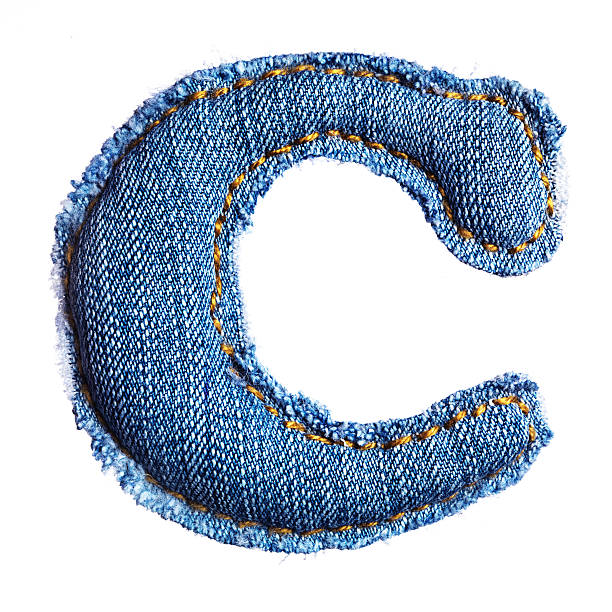istock One isolated letter of jeans alphabet - C 147274692