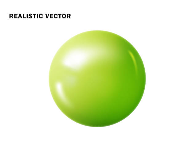 istock Pastel green ball realistic. Glossy sphere ball isolated. Geometric figure of round sphere 1472748452