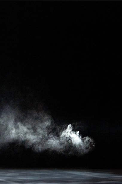 istock Dry white ice smoke clouds fog empty stage textured. 1472749608