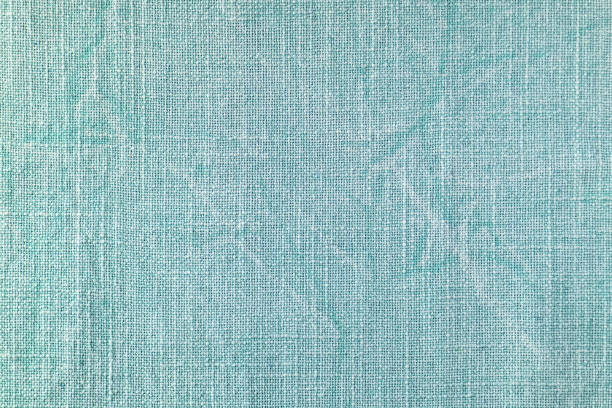 Fond de texture de tissu de lin turquoise naturel - Photo