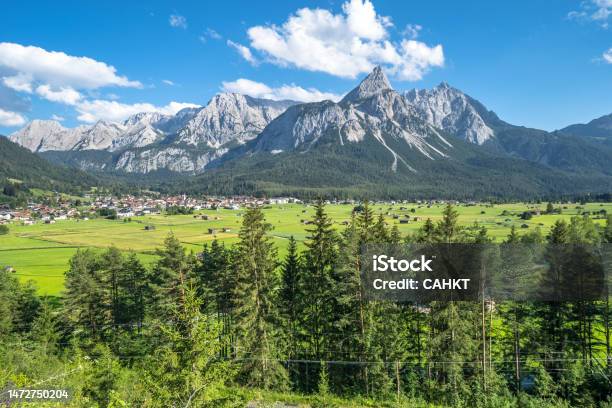 Zugspitze Massif In Bavaria Germany Stock Photo - Download Image Now - Mountain, Sun, Alpspitze
