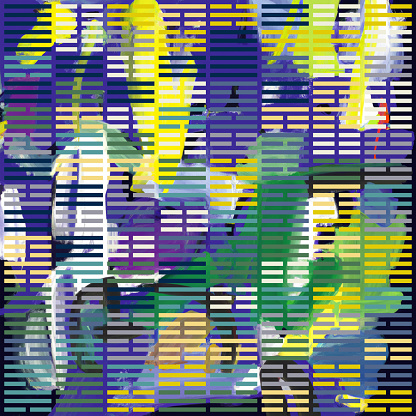 I Ching Abstract Expressionist Background Green Yellow Purple