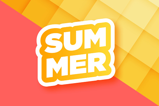 Lettering composition of Summer Vacation. Summer lettering on abstract background.  Stock illustration