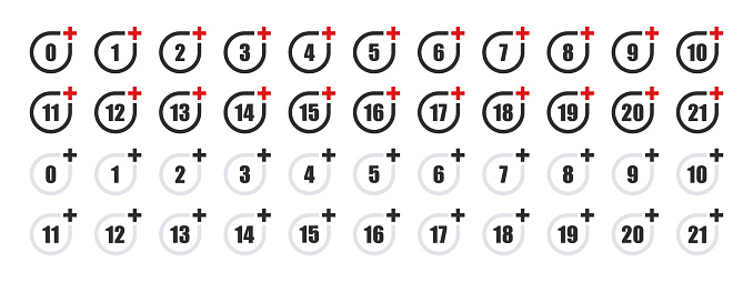 Age limit icons set. Age restriction signs. Recommended age limit. Vector icons