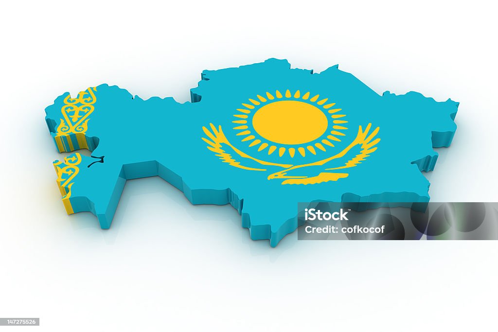 Mapa de Kazahstan - Foto de stock de Asia libre de derechos