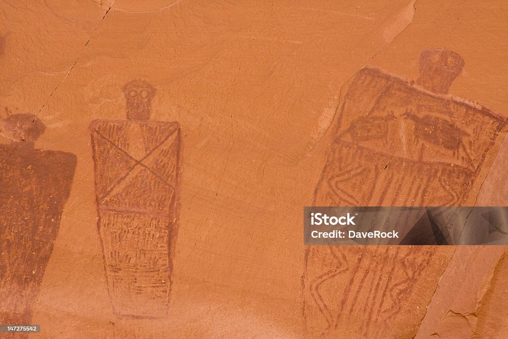 Pictographs de Horseshoe Canyon - Foto de stock de Antiguo libre de derechos