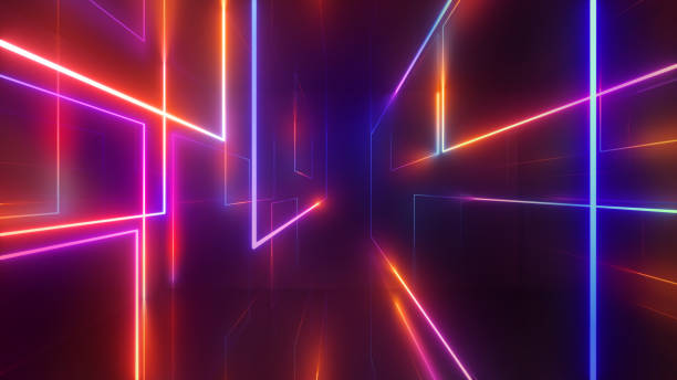 istock 3d render, abstract geometric background, assorted colorful glowing lines, futuristic technology wallpaper 1472759021
