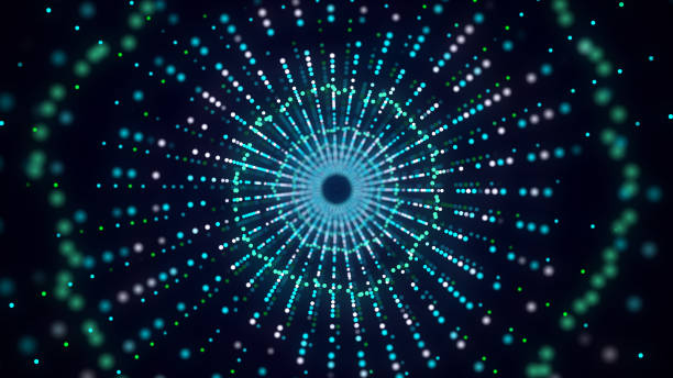 istock Abstract wireframe tunnel. Wormhole. 3D portal grid. Futuristic fantasy funnel. 3d rendering. 1472759969