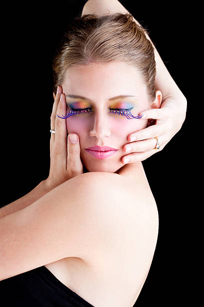 istock caucasian woman with colorful make-up 147276029