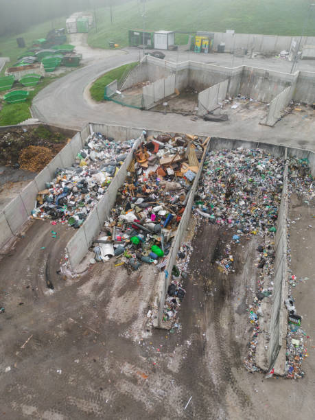 istock Waste transfer station, a drop off point for waste, aerial shot 1472761179