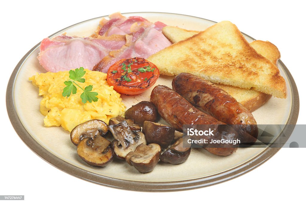 Cozinhar o pequeno-almoço inglês - Royalty-free Bacon Foto de stock