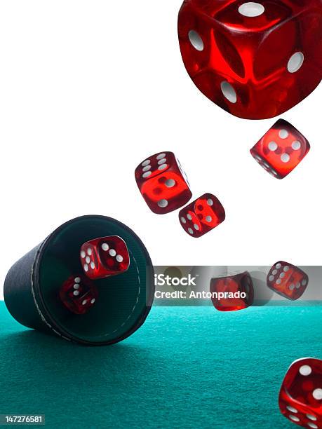 Dices And Shaker Stock Photo - Download Image Now - Arts Culture and Entertainment, Chance, Close-up