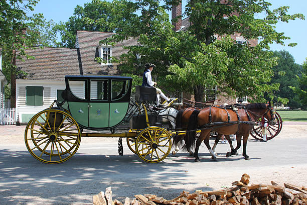Colonial carriage Colonial carriage at Williamsburg, Virginia colonial style stock pictures, royalty-free photos & images