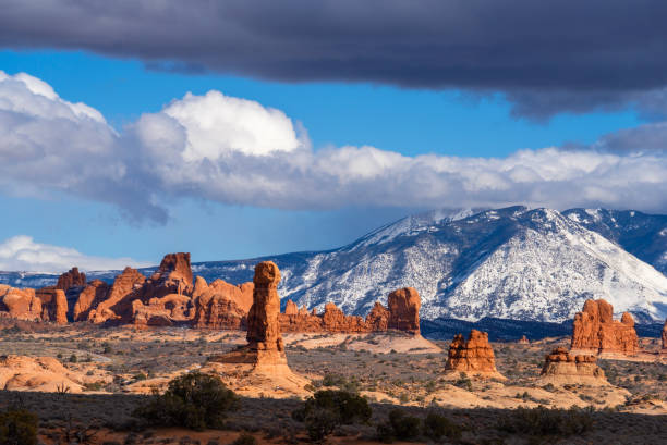 istock Panoramic view of Arches National Park in Utah. 1472768942