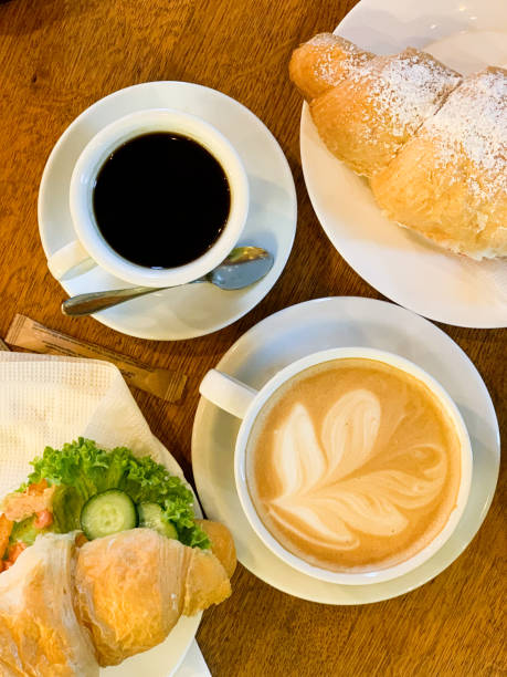 istock Food, coffee and croissants 1472770377