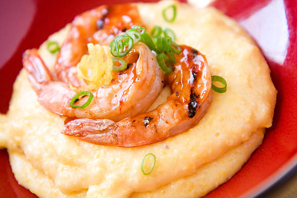 Barbecued Shrimp and Grits stock photo
