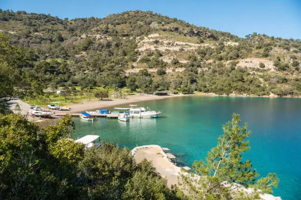 Photo of Sarsala Bay near Dalaman town in Mugla, Turkey.