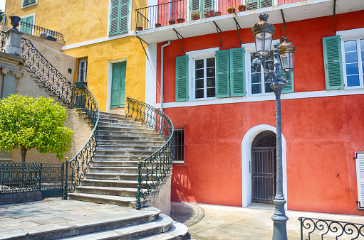 Colorful buildings of Bastia, Corsica, France