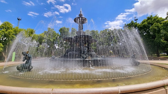 Continents' Fountain in General San Martín Park, in Mendoza, Argentina. On a summer day, nothing better than hanging out in the park, and listening to the sound of the fountain.