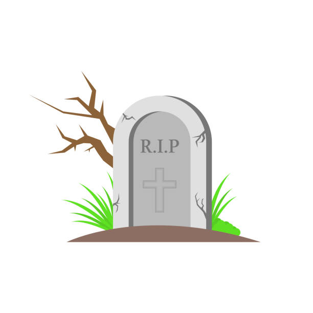 ilustrações, clipart, desenhos animados e ícones de lápide. rasgar. sepultura. lápide velha. ilustração vetorial. - cemetery tombstone grave old