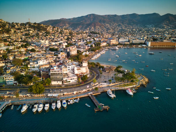 istock Sunrise in Acapulco drone aerial view 1472788261