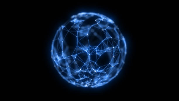 istock Abstract technology sphere background from lines and dots. Space geometrical backdrop 1472790245