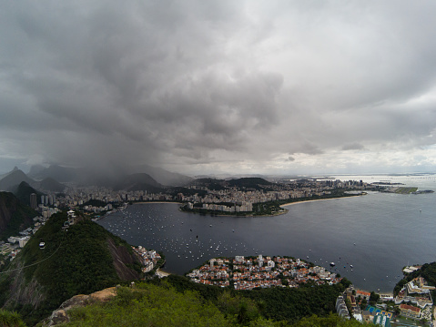 Above bay view in cloudy day