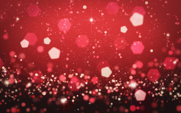 赤いきらびやかな粒子の背景、光沢のある輝きの華やかさ効果、抽象的な赤いお祝いのバナーデザイン - burlesque点のイラスト素材／クリップアート素材／マンガ素材／アイコン素材