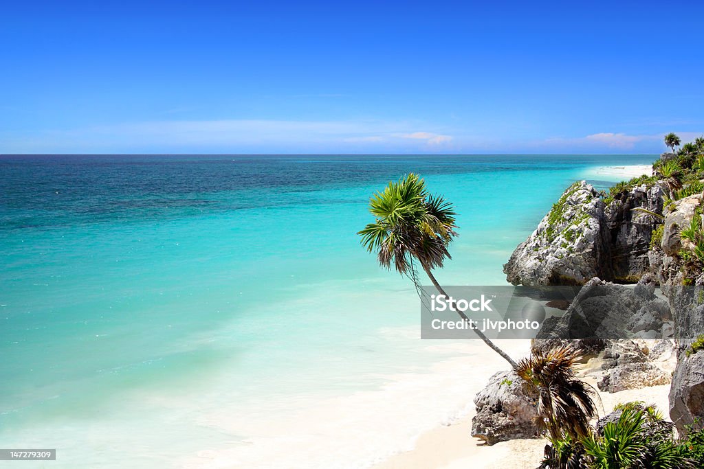 Tulum beach near Cancun, Mayan Riviera The stunning beach at Tulum near Cancun, Mayan Riviera, Mexico. Mayan Riviera Stock Photo