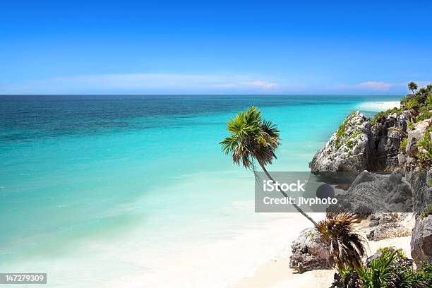 Tulum Beach Near Cancun Mayan Riviera Stock Photo - Download Image Now - Mayan Riviera, Mexico, Beach