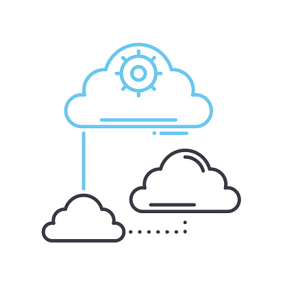 cloud management line icon, vector illustration, outline symbol, concept sign