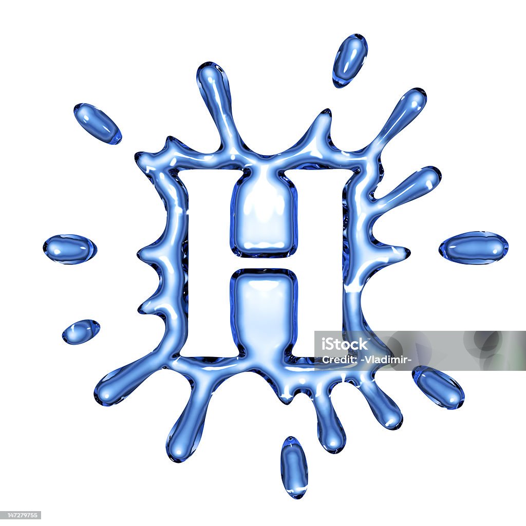 Голубые брызги воды Буква H - Стоковые фото Алфавит роялти-фри