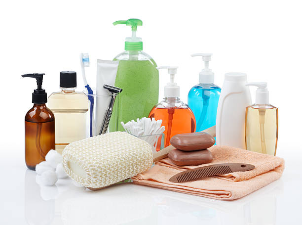 Collection of personal hygiene products assorted personal hygiene products on white background hygiene stock pictures, royalty-free photos & images