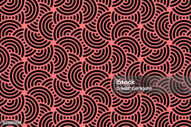 Scallop Repeat Pattern Scallop Repeat Pattern Wall Stencil Abstract Seamless Geometric Pattern ...