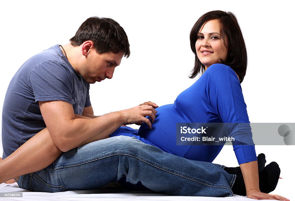 Esperando pareja exersising - Foto de stock de Abdomen libre de derechos