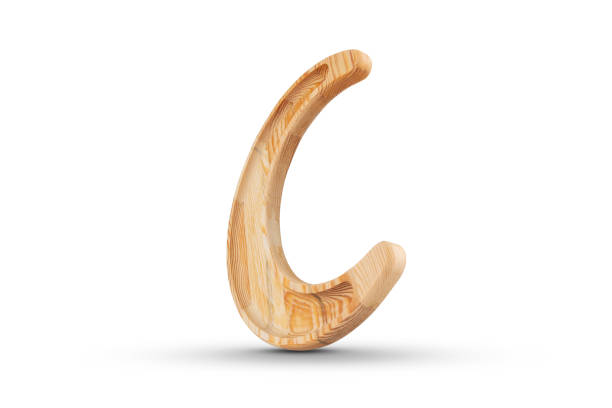 istock Wooden crescent ramadan moon - Hilal isolated on white background 1472802885