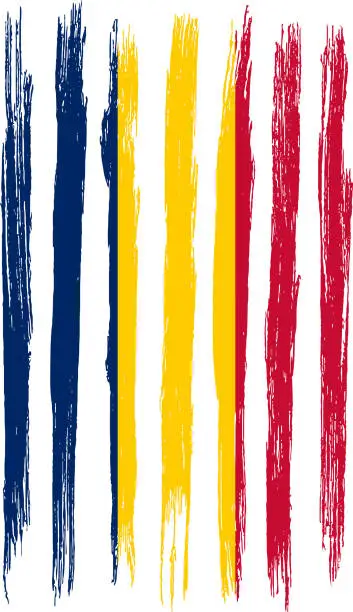 Vector illustration of Chad flag with brush paint textured isolated  on png or transparent background