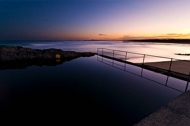 Pool at beach stock photo