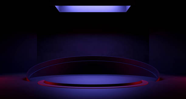 istock empty abstract industrial concrete interior. concrete floor and dark room. 3d illustration 1472806612