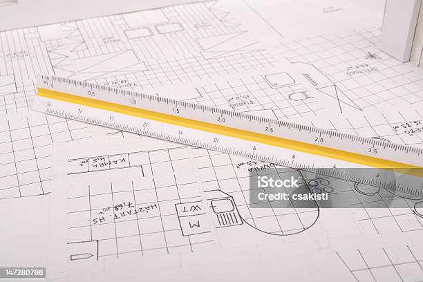 Architecture Plan Stock Photo - Download Image Now - Architecture, Blueprint, Color Image