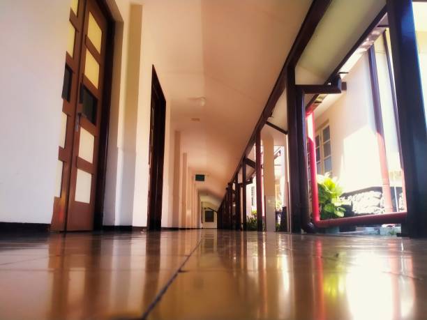The shape of the door, ceiling, tiles and timber supporting the porch are visible as old-style buildings.