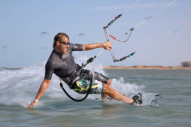 istock A man kiteboarding in action on a lake 147280925