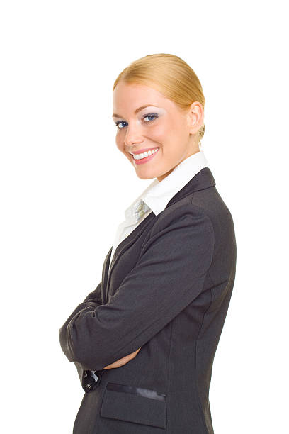 Beautiful smiling business woman stock photo