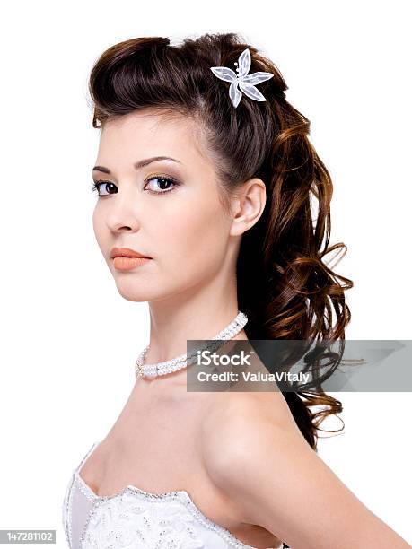 Woman With Beautiful Wedding Hairstyle Stock Photo - Download Image Now - 20-29 Years, Adult, Adults Only